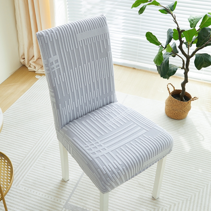 91家纺网 家纺一手货源 找家纺 丝绮鹿 2023新款提花绒椅子套松紧款（幸福） 幸福-云灰