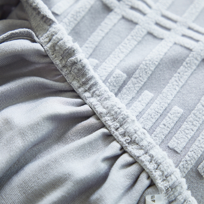 91家纺网 家纺一手货源 找家纺 丝绮鹿 2023新款提花绒椅子套松紧款（幸福） 幸福-云灰