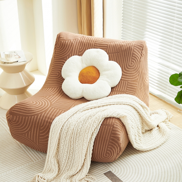 91家纺网 家纺一手货源 找家纺 丝绮鹿 2023新款提花绒懒人毛毛虫沙发套（圆满） 圆满-神秘驼