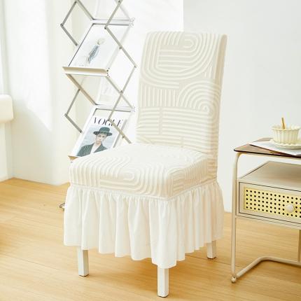 91家纺网 家纺一手货源 找家纺 （总）丝绮鹿 2023新款提花绒椅子套裙边款（圆满）