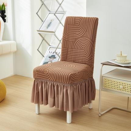 91家纺网 家纺一手货源 找家纺 （总）丝绮鹿 2023新款提花绒椅子套裙边款（圆满）