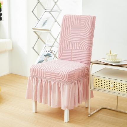 91家纺网 家纺一手货源 找家纺 （总）丝绮鹿 2023新款提花绒椅子套裙边款（圆满）