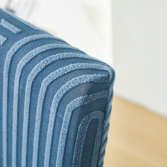 91家纺网 家纺一手货源 找家纺 丝绮鹿 2023新款提花绒椅子套裙边款（圆满） 圆满-海军蓝