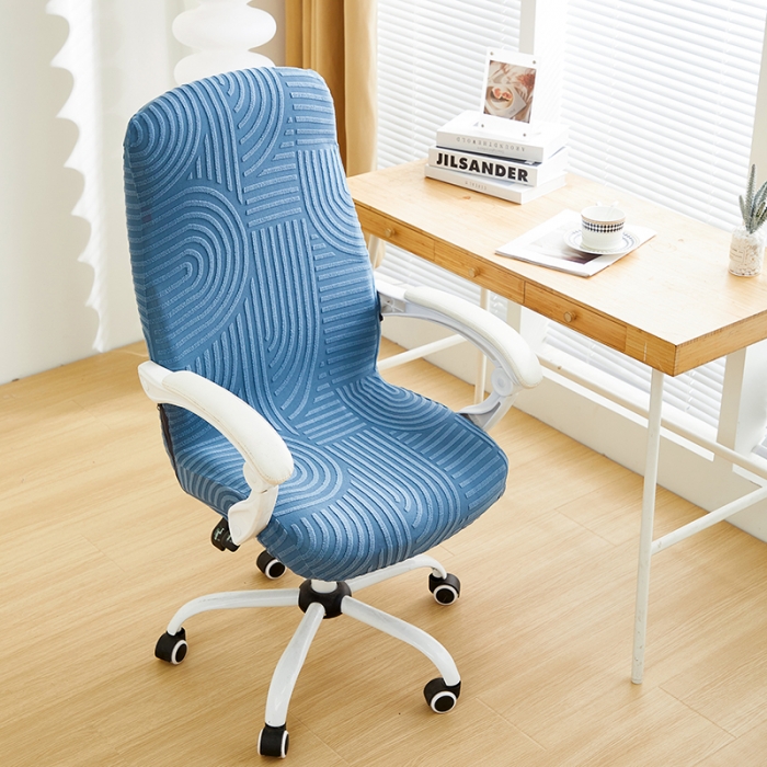 91家纺网 家纺一手货源 找家纺 丝绮鹿 2023新款提花绒椅子套拉链款（圆满） 圆满-海军蓝