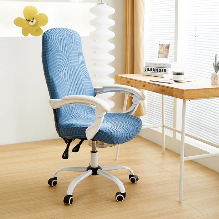 91家纺网 家纺一手货源 找家纺 丝绮鹿 2023新款提花绒椅子套拉链款（圆满） 圆满-海军蓝