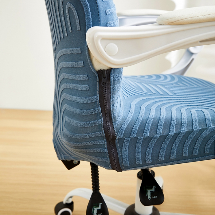 91家纺网 家纺一手货源 找家纺 丝绮鹿 2023新款提花绒椅子套拉链款（圆满） 圆满-海军蓝