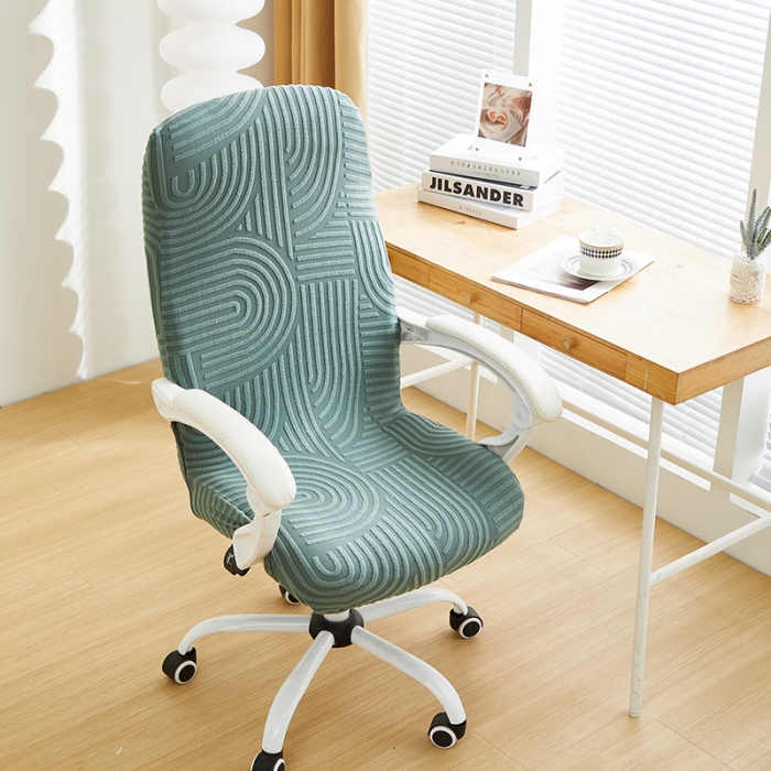 91家纺网 家纺一手货源 找家纺 丝绮鹿 2023新款提花绒椅子套拉链款（圆满） 圆满-清雅绿