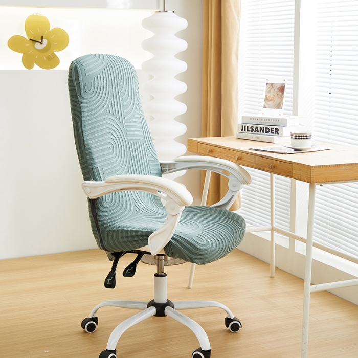 91家纺网 家纺一手货源 找家纺 丝绮鹿 2023新款提花绒椅子套拉链款（圆满） 圆满-清雅绿