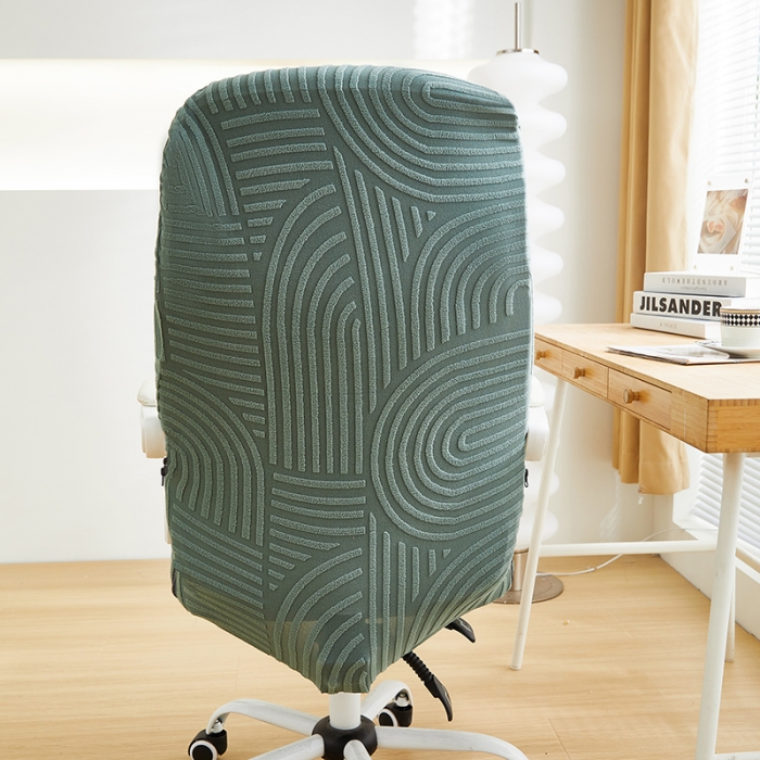 91家纺网 家纺一手货源 找家纺 丝绮鹿 2023新款提花绒椅子套拉链款（圆满） 圆满-清雅绿