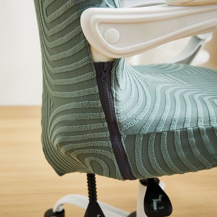 91家纺网 家纺一手货源 找家纺 丝绮鹿 2023新款提花绒椅子套拉链款（圆满） 圆满-清雅绿