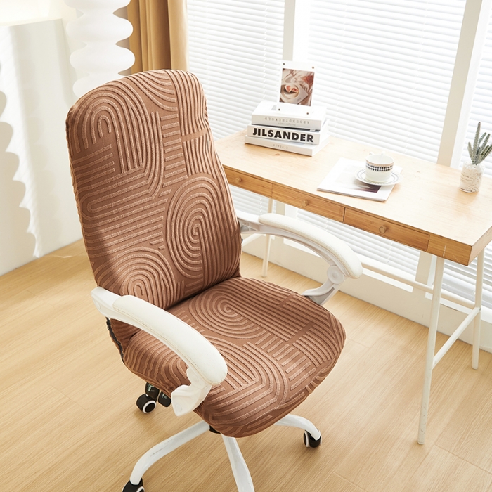 91家纺网 家纺一手货源 找家纺 丝绮鹿 2023新款提花绒椅子套拉链款（圆满） 圆满-神秘驼