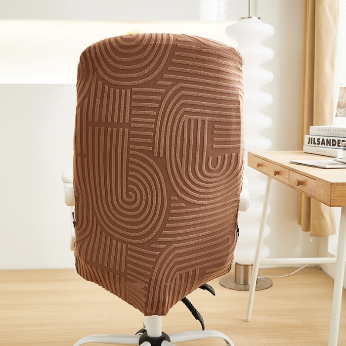 91家纺网 家纺一手货源 找家纺 丝绮鹿 2023新款提花绒椅子套拉链款（圆满） 圆满-神秘驼