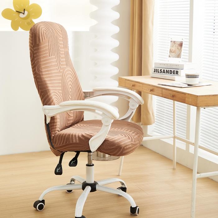 91家纺网 家纺一手货源 找家纺 丝绮鹿 2023新款提花绒椅子套拉链款（圆满） 圆满-神秘驼