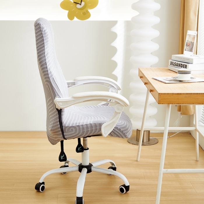 91家纺网 家纺一手货源 找家纺 丝绮鹿 2023新款提花绒椅子套拉链款（圆满） 圆满-月光灰