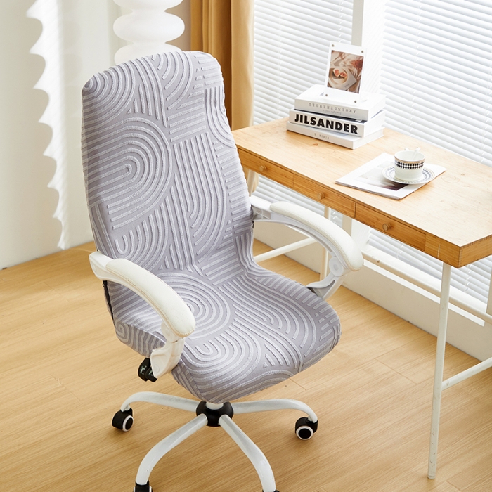 91家纺网 家纺一手货源 找家纺 丝绮鹿 2023新款提花绒椅子套拉链款（圆满） 圆满-月光灰