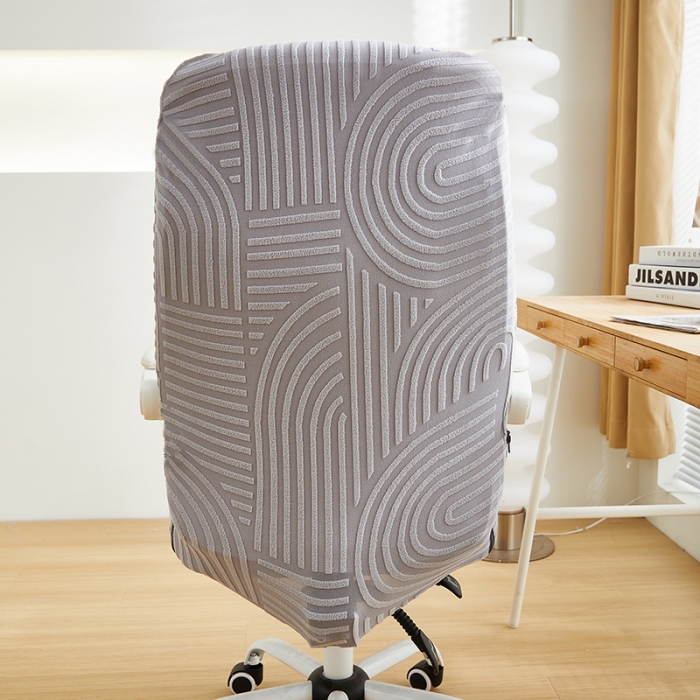 91家纺网 家纺一手货源 找家纺 丝绮鹿 2023新款提花绒椅子套拉链款（圆满） 圆满-月光灰