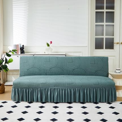 91家纺网 家纺一手货源 找家纺 （总）丝绮鹿 2023新款提花绒沙发床套裙边款（圆满）