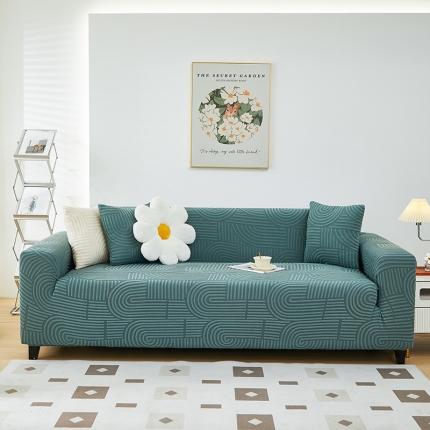 91家纺网 家纺一手货源 找家纺 （总）丝绮鹿 2023新款提花绒沙发套三人沙发套（圆满）