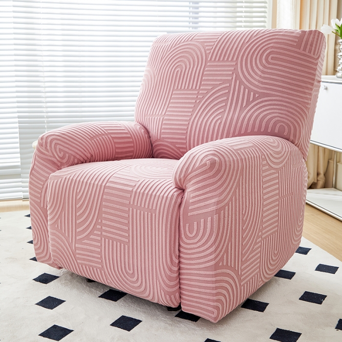 91家纺网 家纺一手货源 找家纺 丝绮鹿 2023新款提花绒芝华士沙发套（圆满） 圆满-樱桃粉