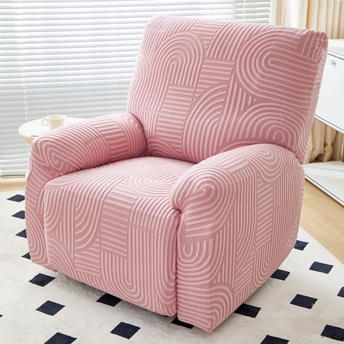 91家纺网 家纺一手货源 找家纺 丝绮鹿 2023新款提花绒芝华士沙发套（圆满） 圆满-樱桃粉