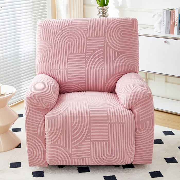 91家纺网 家纺一手货源 找家纺 丝绮鹿 2023新款提花绒芝华士沙发套（圆满） 圆满-樱桃粉