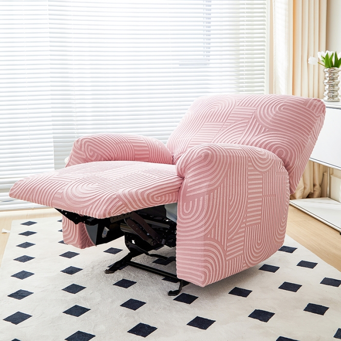 91家纺网 家纺一手货源 找家纺 丝绮鹿 2023新款提花绒芝华士沙发套（圆满） 圆满-樱桃粉