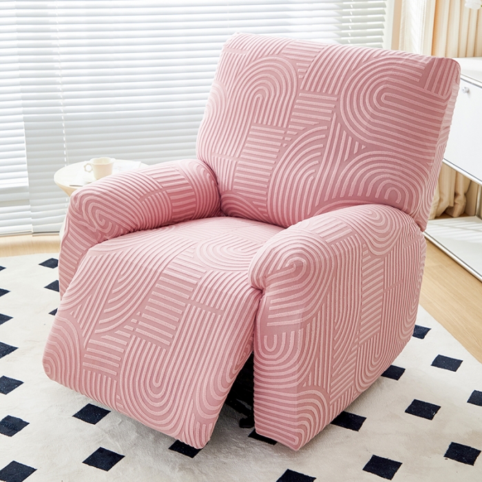 91家纺网 家纺一手货源 找家纺 丝绮鹿 2023新款提花绒芝华士沙发套（圆满） 圆满-樱桃粉