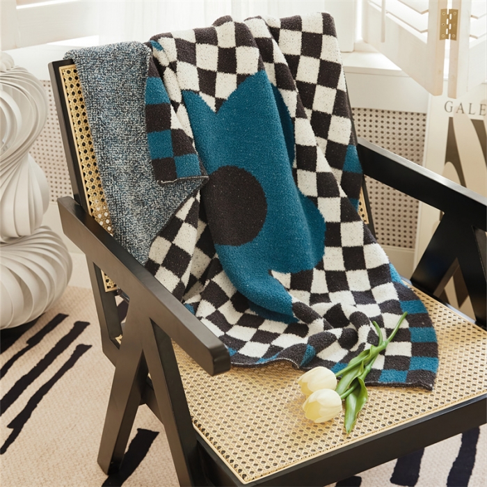 91家纺网 家纺一手货源 找家纺 暖绵绵 2025新款半边绒毛毯-艾莎 艾莎蓝色