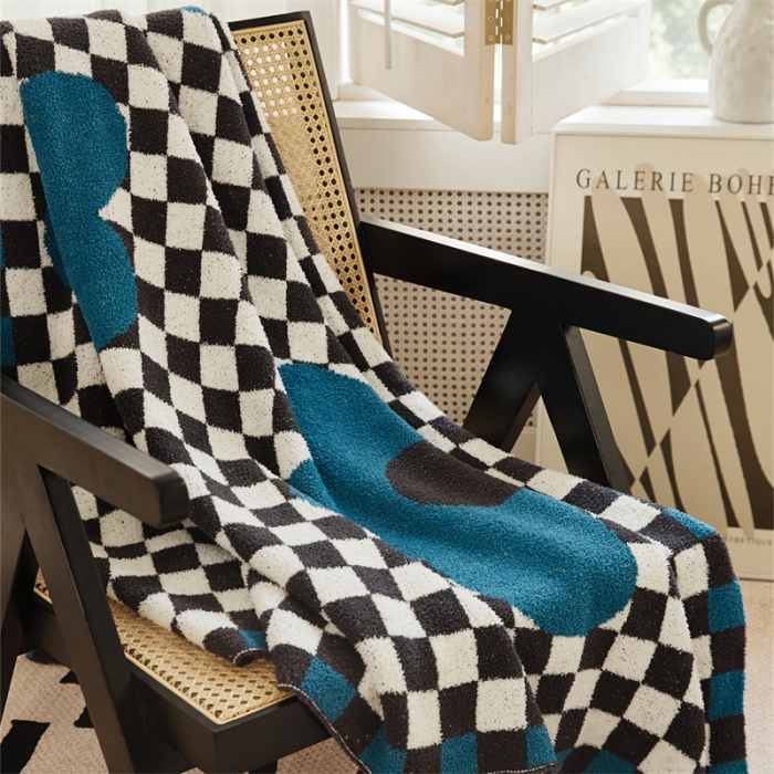 91家纺网 家纺一手货源 找家纺 暖绵绵 2025新款半边绒毛毯-艾莎 艾莎蓝色