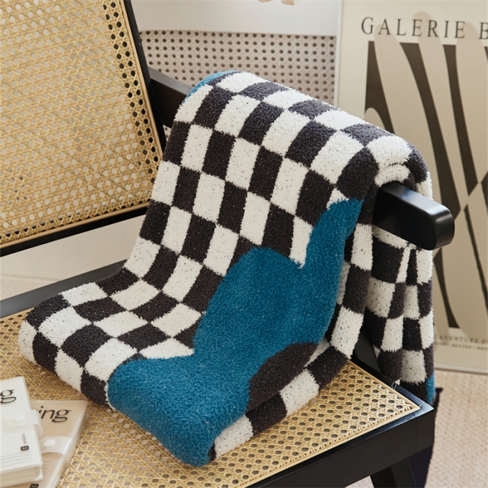 91家纺网 家纺一手货源 找家纺 暖绵绵 2025新款半边绒毛毯-艾莎 艾莎蓝色