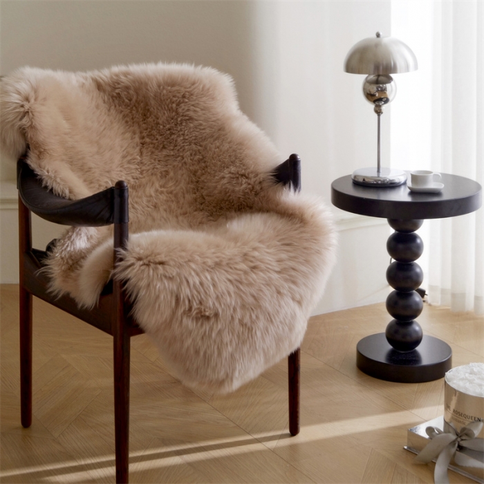 91家纺网 家纺一手货源 找家纺 安莱生活 2023新款高奢新西兰进口羊毛垫 羊毛垫-驼色