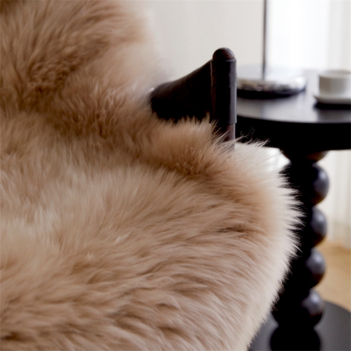 91家纺网 家纺一手货源 找家纺 安莱生活 2023新款高奢新西兰进口羊毛垫 羊毛垫-驼色