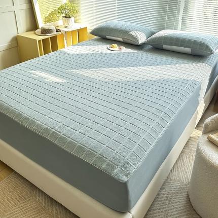 91家纺网 家纺一手货源 找家纺 总 爱港2023新款全棉A类纯棉立体麻绳工艺床笠保暖透气绒感毛巾布床笠