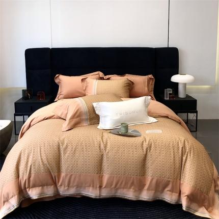 太古汇 2023新款数码印花+工艺款磨毛四件套-巴洛克系列 巴洛克-橙