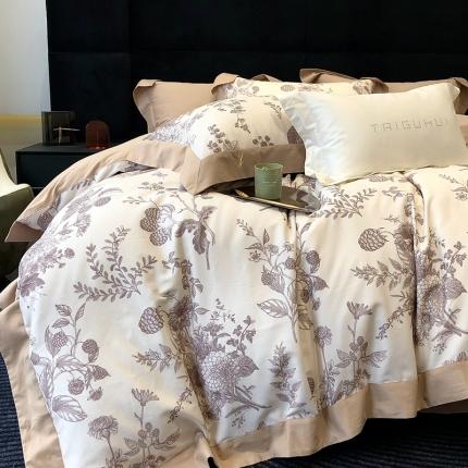 太古汇 2023新款100棉火山小磨毛数码印花大宽边四件套 查理德