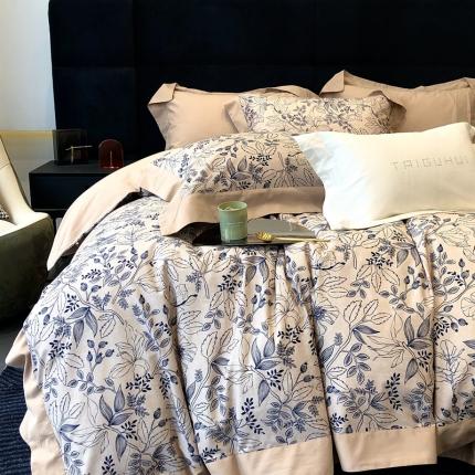 91家纺网 家纺一手货源 找家纺 （总）太古汇 2023新款100棉火山小磨毛数码印花大宽边四件套