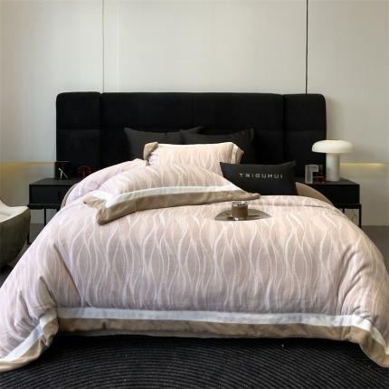 91家纺网 家纺一手货源 找家纺 （总）太古汇 2023新款230g双拼角牛奶绒四件套-爱丁堡系列