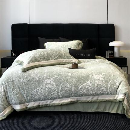 91家纺网 家纺一手货源 找家纺 （总）太古汇 2023新款230g双拼角牛奶绒四件套-维也纳系列