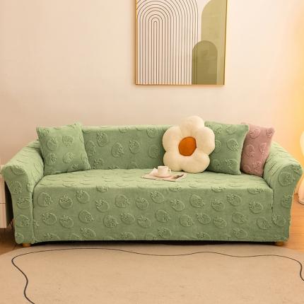 91家纺网 家纺一手货源 找家纺 沐沐 2026新款柿柿如意提花沙发套 果绿