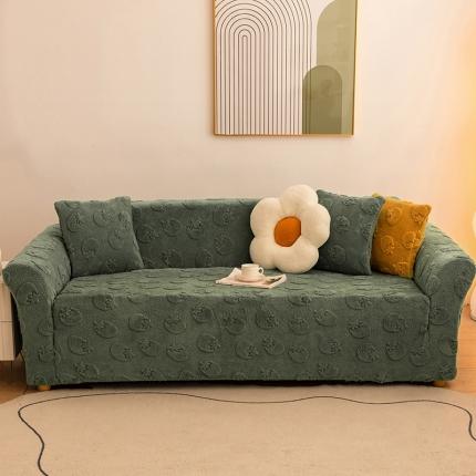 91家纺网 家纺一手货源 找家纺 沐沐 2026新款柿柿如意提花沙发套 抹茶青