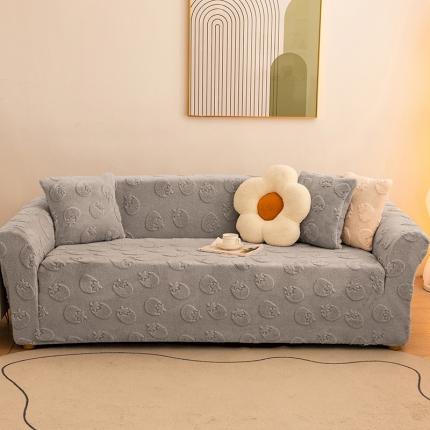 91家纺网 家纺一手货源 找家纺 沐沐 2026新款柿柿如意提花沙发套 浅灰