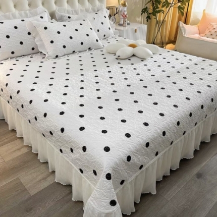 91家纺网 家纺一手货源 找家纺 纯棉床盖三件套240×255小仙女夏季加大床单花边全棉床盖三件套