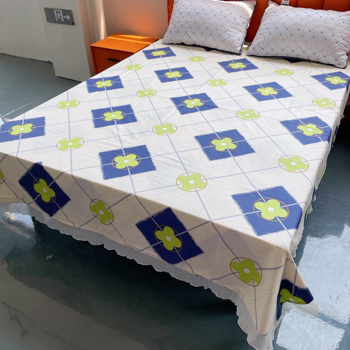 91家纺网 家纺一手货源 找家纺 纯棉被罩双人2*2.3米 单件双人被套小仙女韩版加厚花边全棉被套