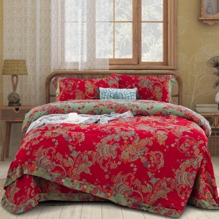 双层纱家居 2023新款纽扣aa款双层纱四件套 锦上添花