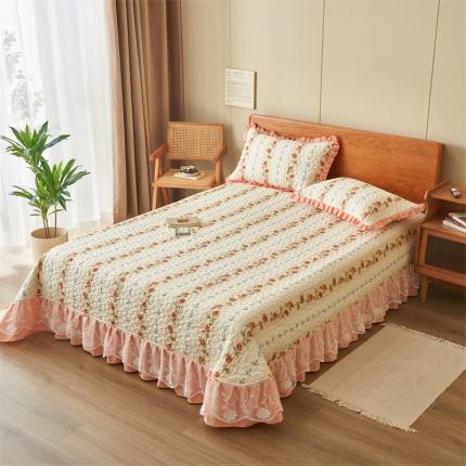 91家纺网 家纺一手货源 找家纺 恒爱 2023新款全棉床盖三件套 婉风玫瑰