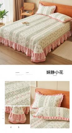 91家纺网 家纺一手货源 找家纺 恒爱 2023新款全棉床盖三件套 娴静小花