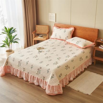 91家纺网 家纺一手货源 找家纺 恒爱 2023新款全棉床盖三件套 韵染青花