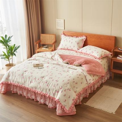 恒爱 2023新款全棉春秋被床盖四件套 丝丝花香