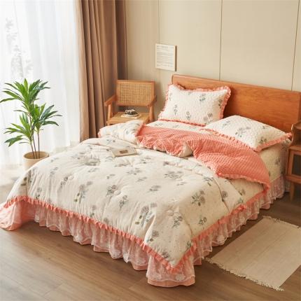 恒爱 2023新款全棉春秋被床盖四件套 韵染青花