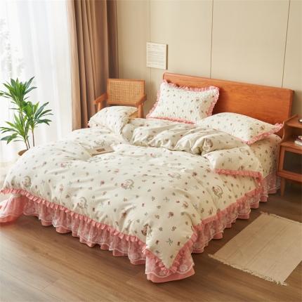 91家纺网 家纺一手货源 找家纺 恒爱 2023新款全棉床盖四件套 幸运兔